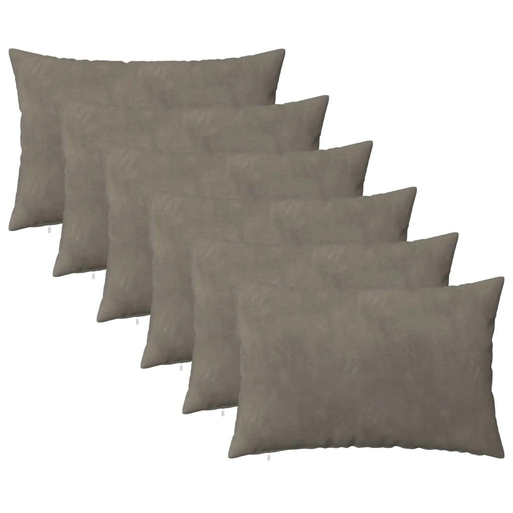 Federa 6 pcs HEERLEN Grigio Chiaro 50 x 80 cm Velluto 911904