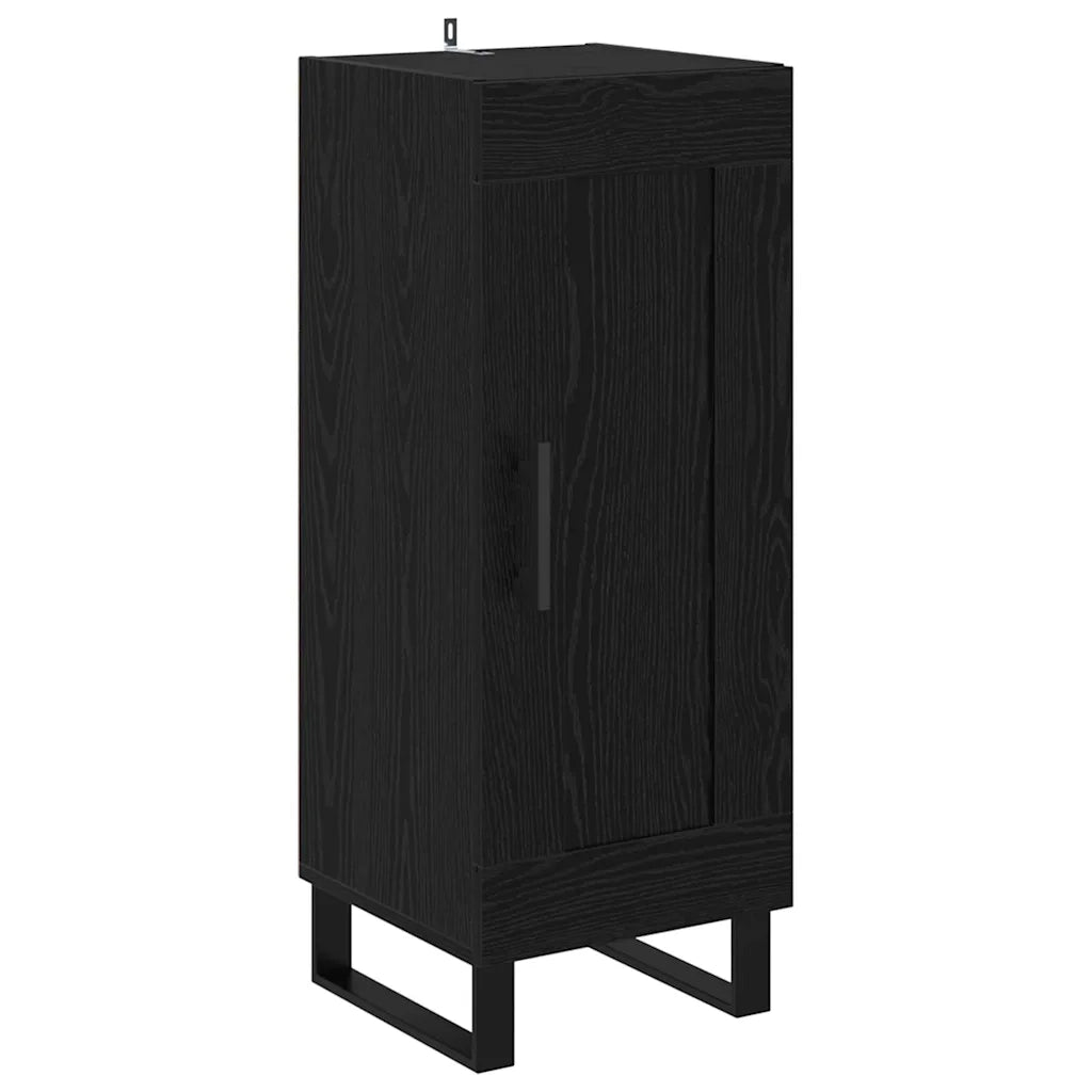 Credenza-Buffet-Armadio da cucina Rovere Nero 69,5 x 34 x 180 cm Legno multistrato 757886
