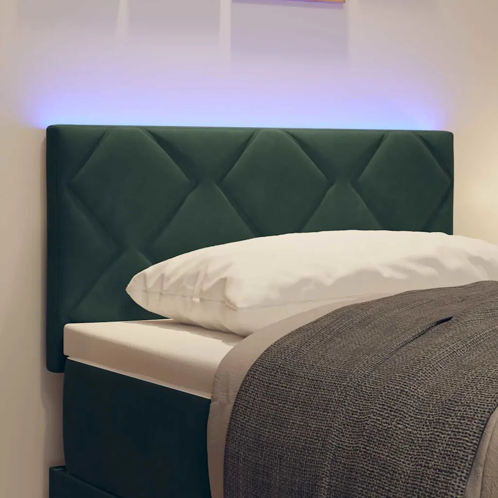 Testiera | Testata LED Verde Scuro 80 cm Velluto