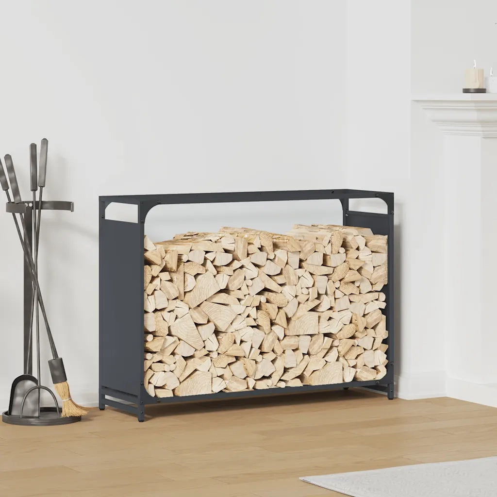 Rastrelliera per Legna da Ardere Antracite 90x28x65 cm 864205