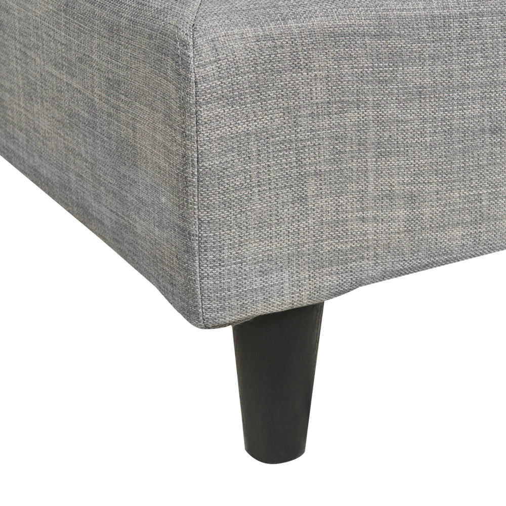 Letto singolo in Velluto grigio chiaro con rete a doghe 90 x 200 cm stile contemporaneo