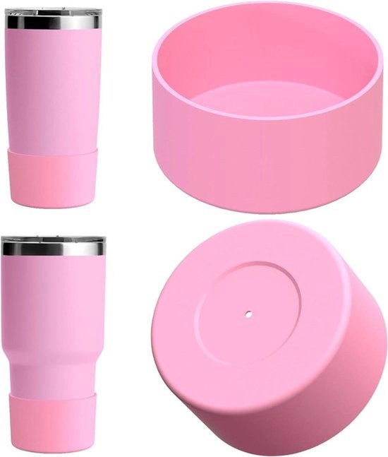 Calze per acqua - Silicone - Antiscivolo - Rosa chiaro - 2 pezzi - Protezione per YETI Rambler Travel Mug 20oz/30oz, Tumbler 20oz/30oz, compatibile con marchio