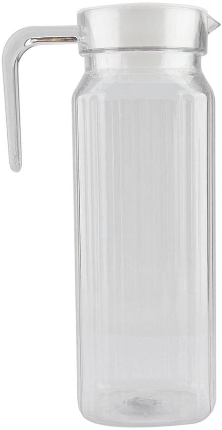 Fiasco Acquario 1100ml - Fiasco Trasparente - Materiale Acrilico - Coperchio - Maniglione - Resistente al Lavastoviglie - Fiasco per Bevande