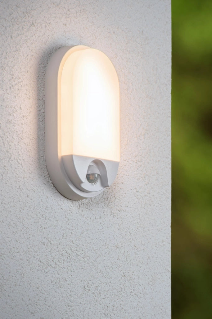 Applique esterna bianca ellisse con sensore LED 10W Lucide