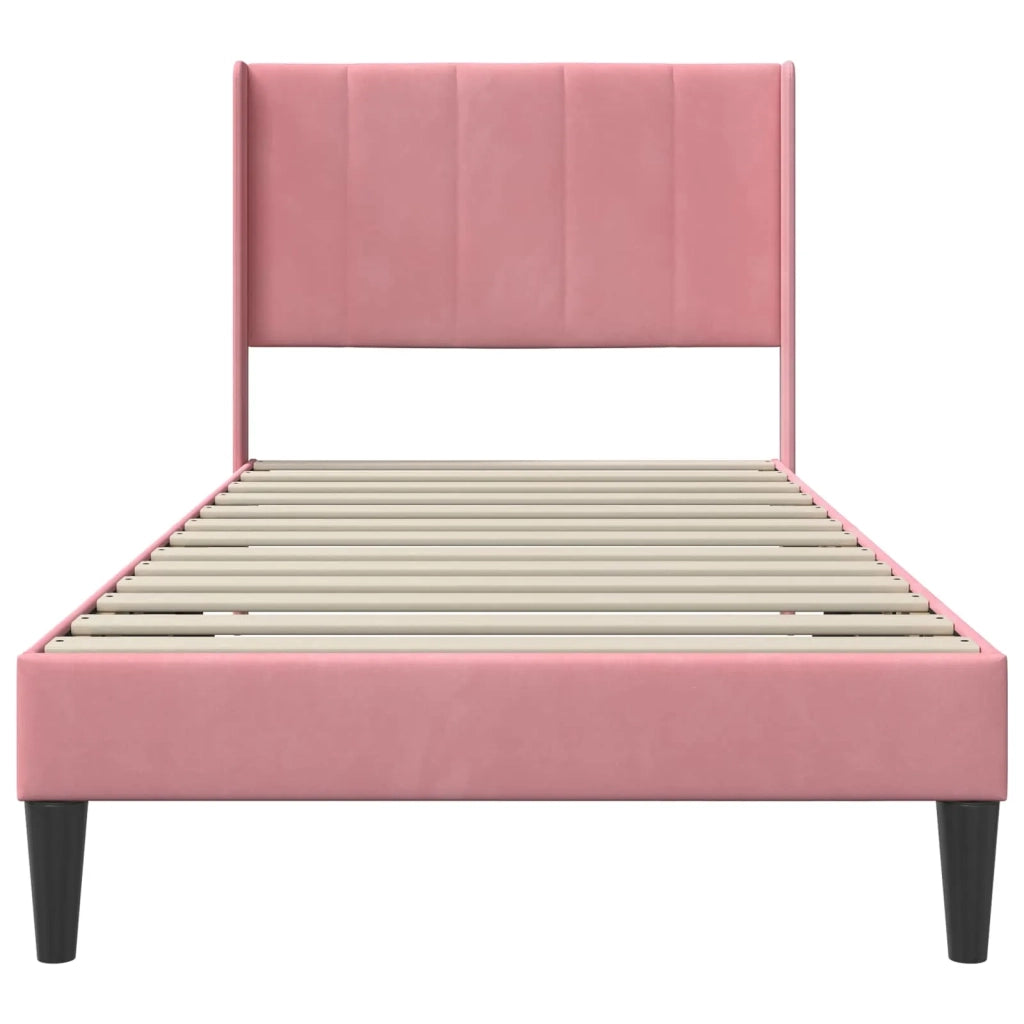 Struttura del letto con testiera-Giroletto Rosa 100 x 200 cm Velluto 726431