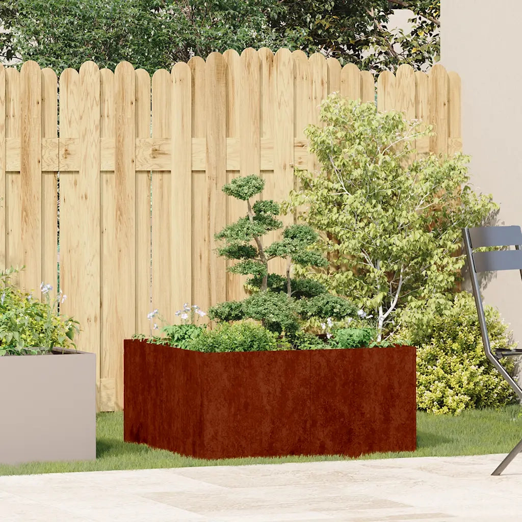 Fioriera | Cassetta per fiori | Vaso Arrugginita 80x80x40 cm in Acciaio Corten