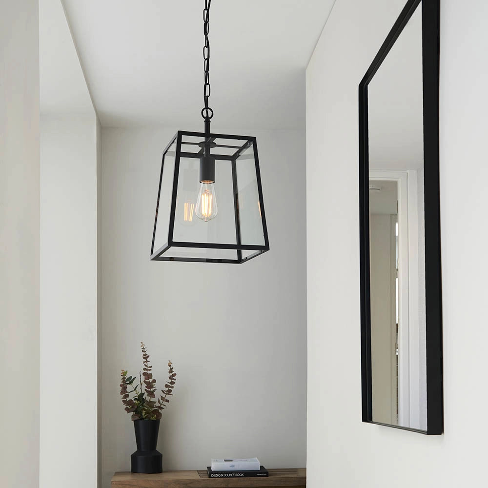 Lampada a sospensione industriale nera opaca E27 Endon