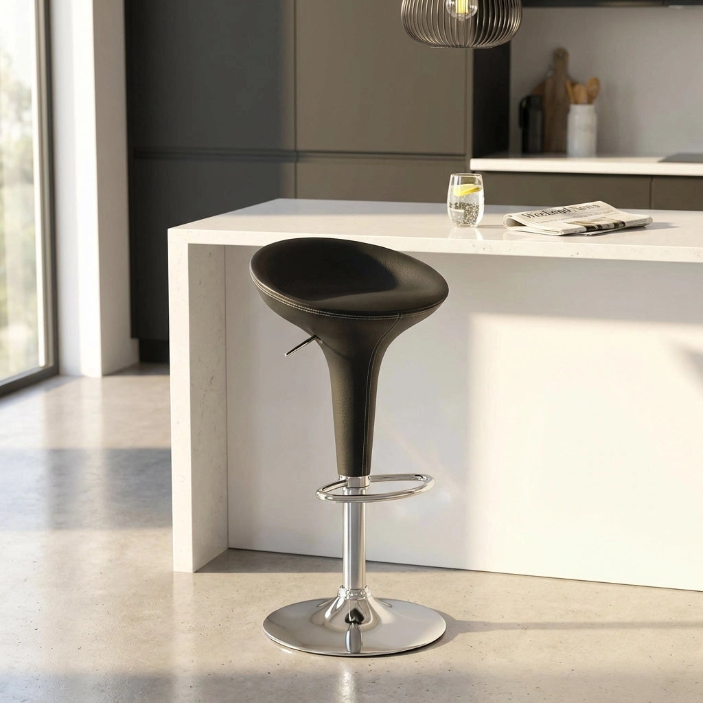 Sgabello Moderno per Sala da Pranzo in Plastica Metallo cm 40x45x78 - LORENNE