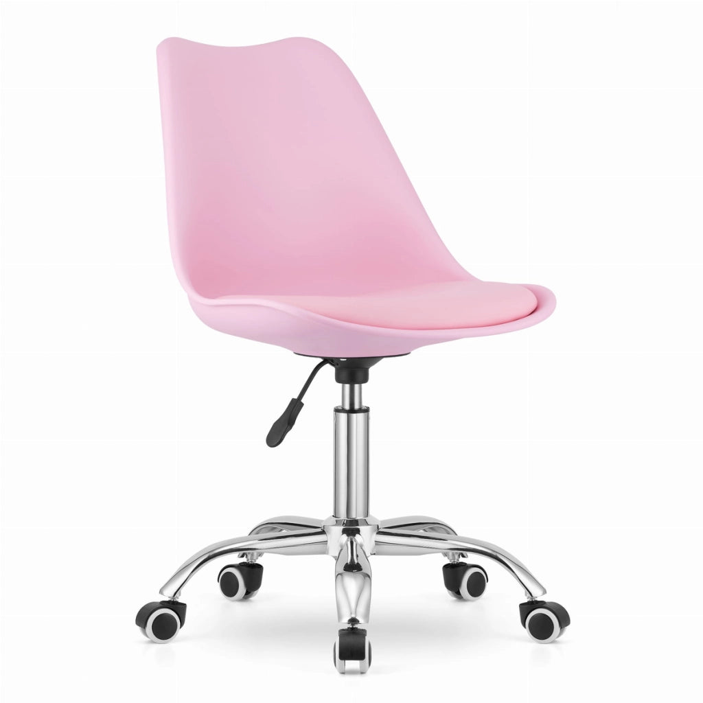 Sedia da ufficio rotante Alba in rosa pastello