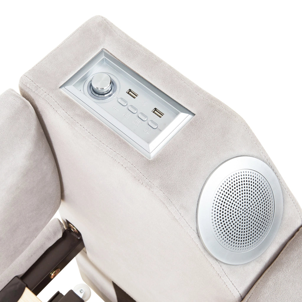 DIVANO LETTO 90/180x190 cm Beige con Bluetooth, USB e vani