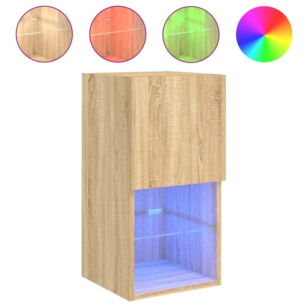 Mobili TV con Luci LED 2pz-Set di 2 Credenza per TV Rovere Sonoma 30,5x30x60 cm