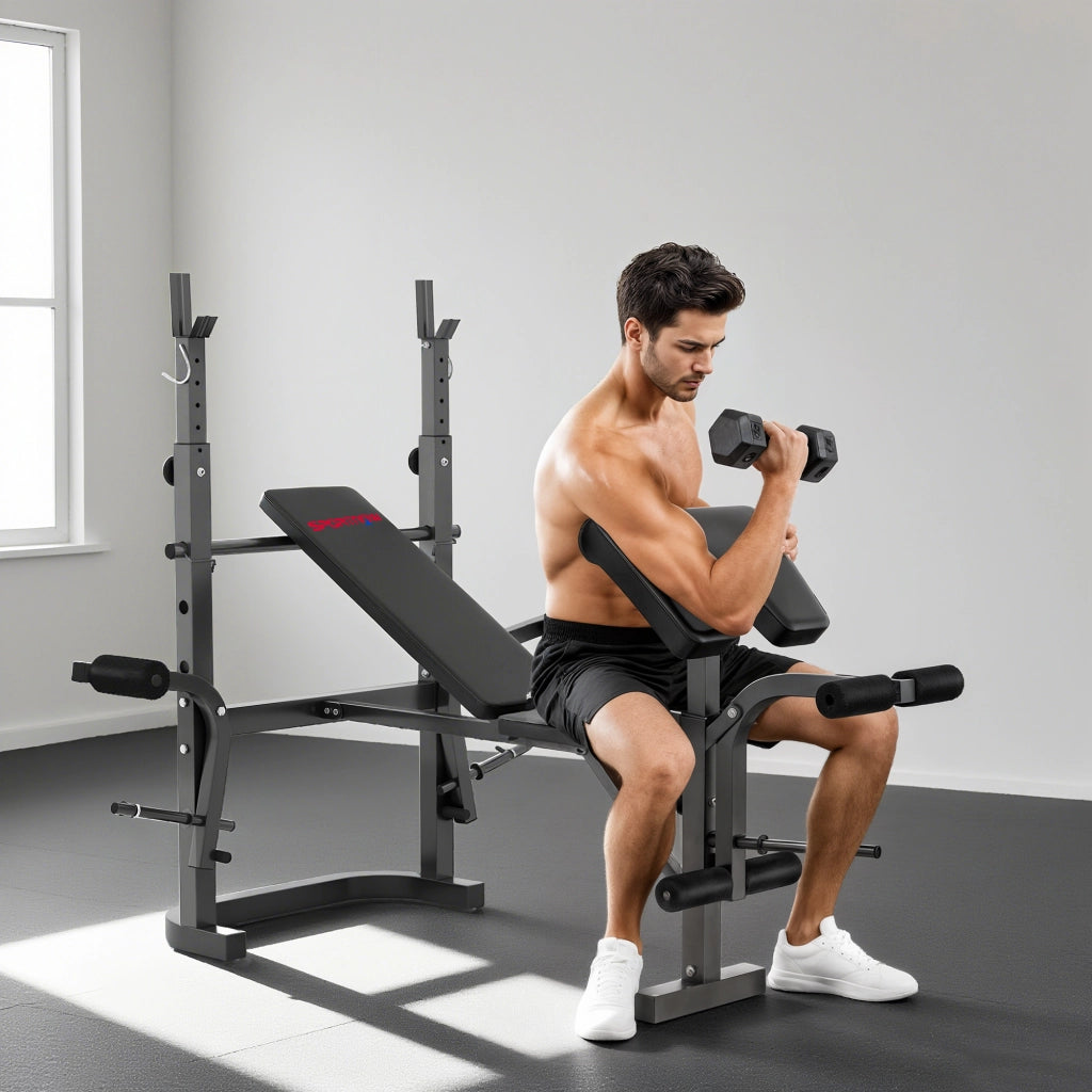 Panchetta per Allenamento con Supporto Barra ¨C zephmum ¨C Grigio