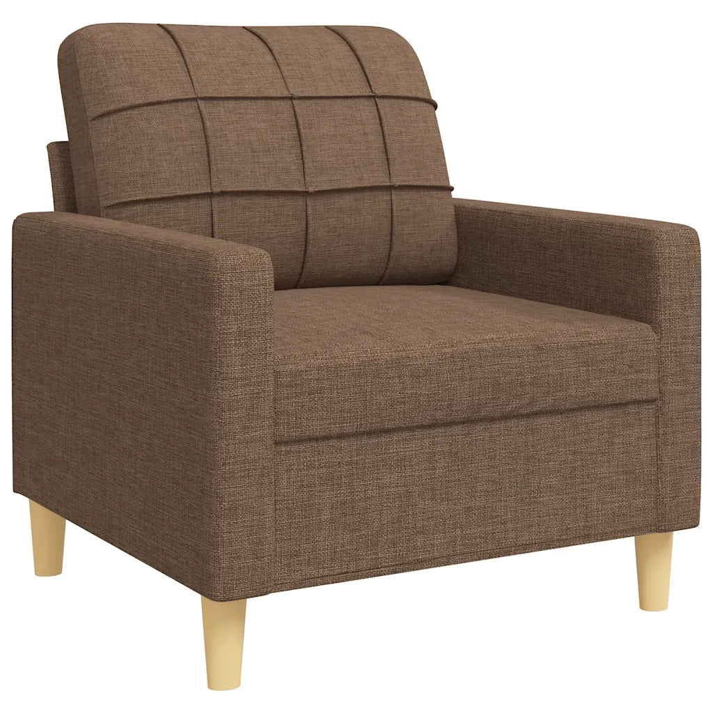Set di Divani 3 pz con Cuscini Marrone in Tessuto 3278306