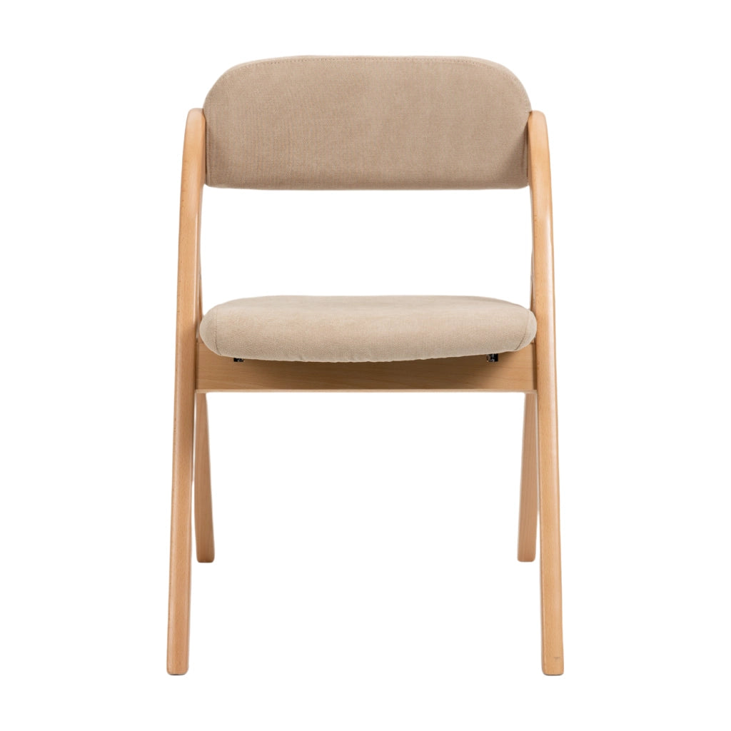 Chaise pieghevole set da 2 con seduta imbottita e fodera rimovibile in legno massello per cucina e ospiti kaki
