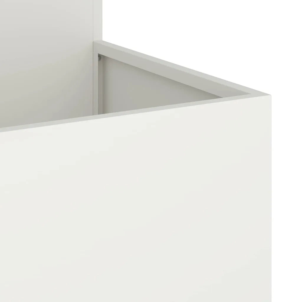 Fioriere | Cassetta per fiori | Vaso da giardino Bianco 80 x 80 x 60 cm Acciaio