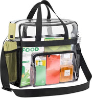 Borsa trasparente in PVC per biblioteca, palestra (31x30x15cm)