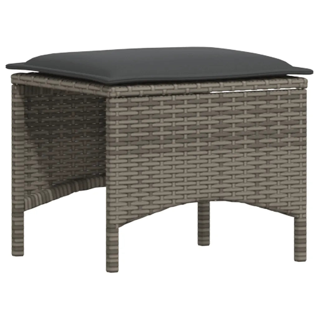 Set Divano da Giardino 5 pz con Cuscini Grigio in Polyrattan