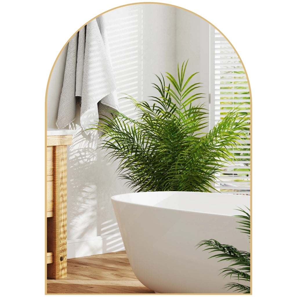 Specchio da parete con cornice in legno ¨C zephmum ¨C 50x70 cm oro
