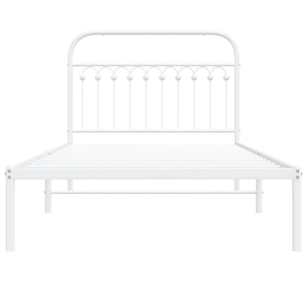 Giroletto con Testiera Metallo Bianco 107x203 cm 376645
