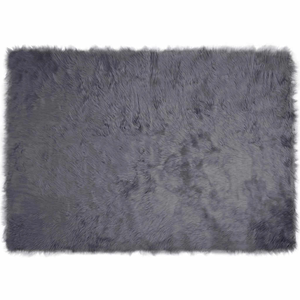 Tappeto in finta TAFALLA Antracite 160 x 230 cm Poliestere 42021594