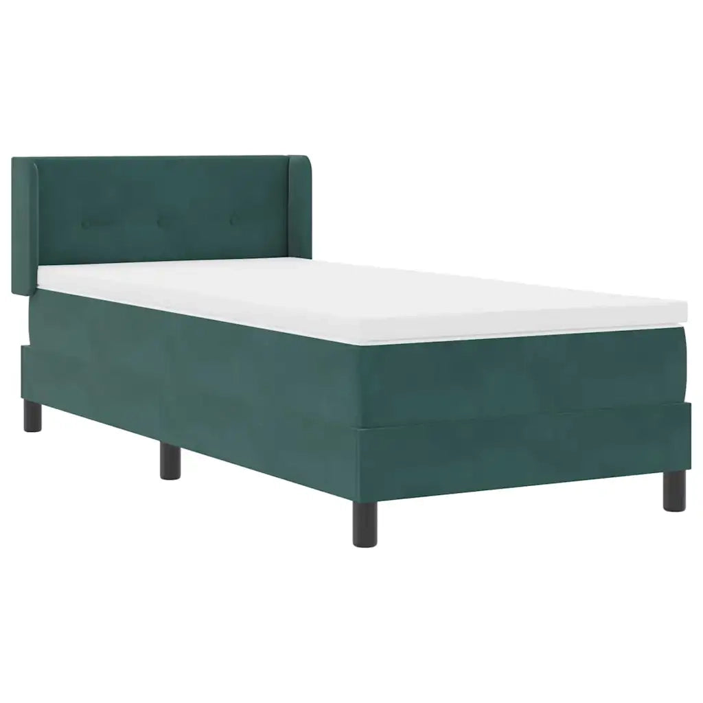 Letto a molle con testiera Verde Scuro 190 x 90 cm Velluto 3341447