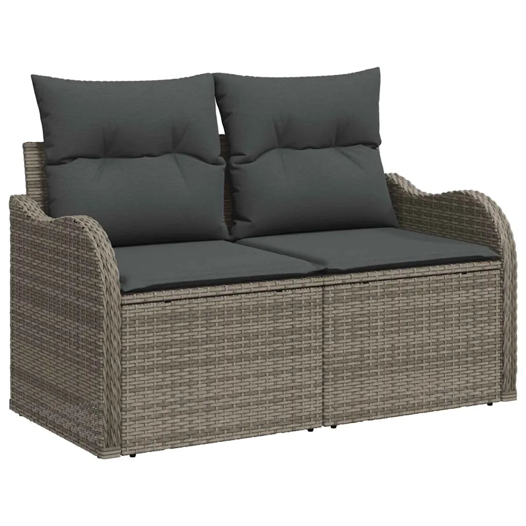Set Divano da Giardino 8 pcs Grigio polyrattan