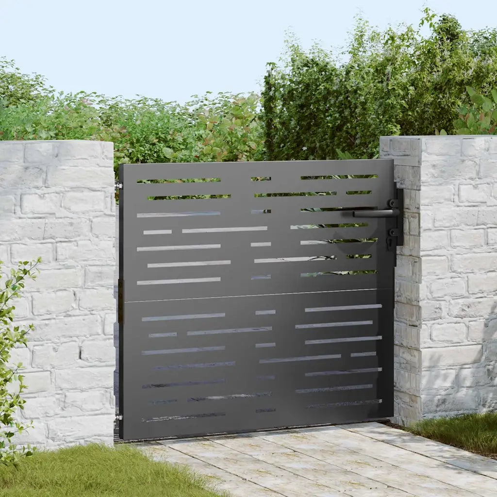 Cancello da giardino con blocco Nero 85 x 100 cm 42015874