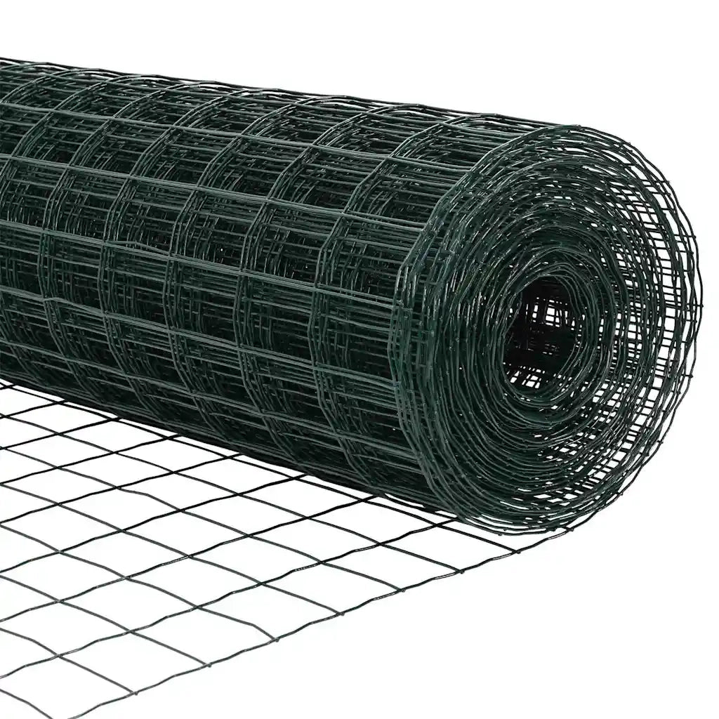Recinzione da Giardino | Recinzione con Posto Verde 1 x 10 m Acciaio e PVC