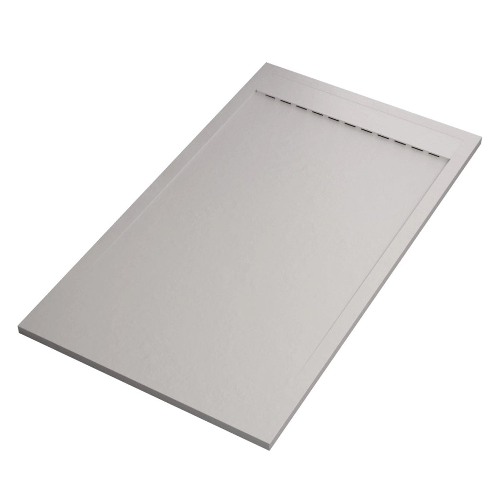 Piatto doccia in marmo resina bianco pietra cemento prestige, misura 90x190