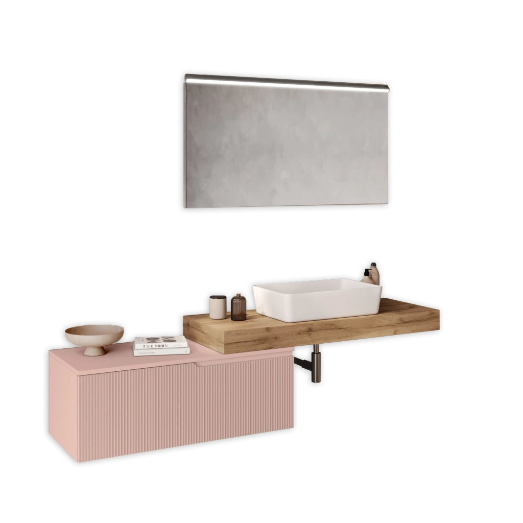 Composizione 4 pezzi VENERE quercia/rosa cipria