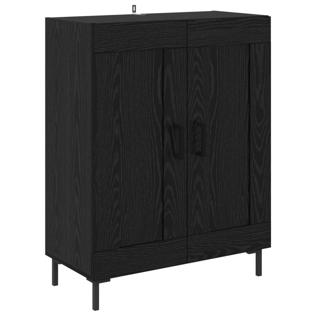 Credenza-Buffet-Armadio da cucina Rovere Nero 69,5 x 34 x 180 cm Legno multistrato 831150