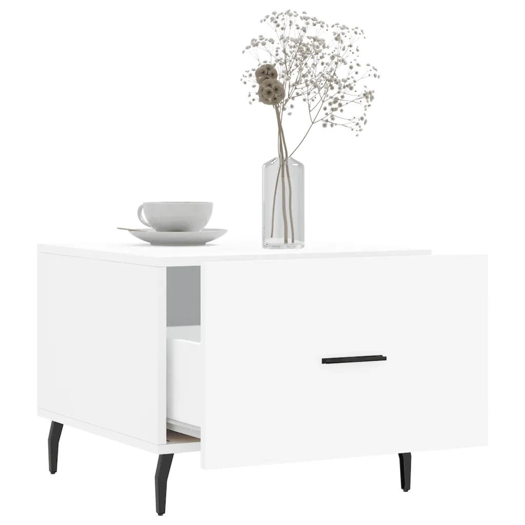 Tavolino da Salotto Bianco 50x50x40 cm in Legno Multistrato 829428