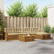 Set di divani da esterno con cuscino 6 pcs Naturale e Beige 3373343