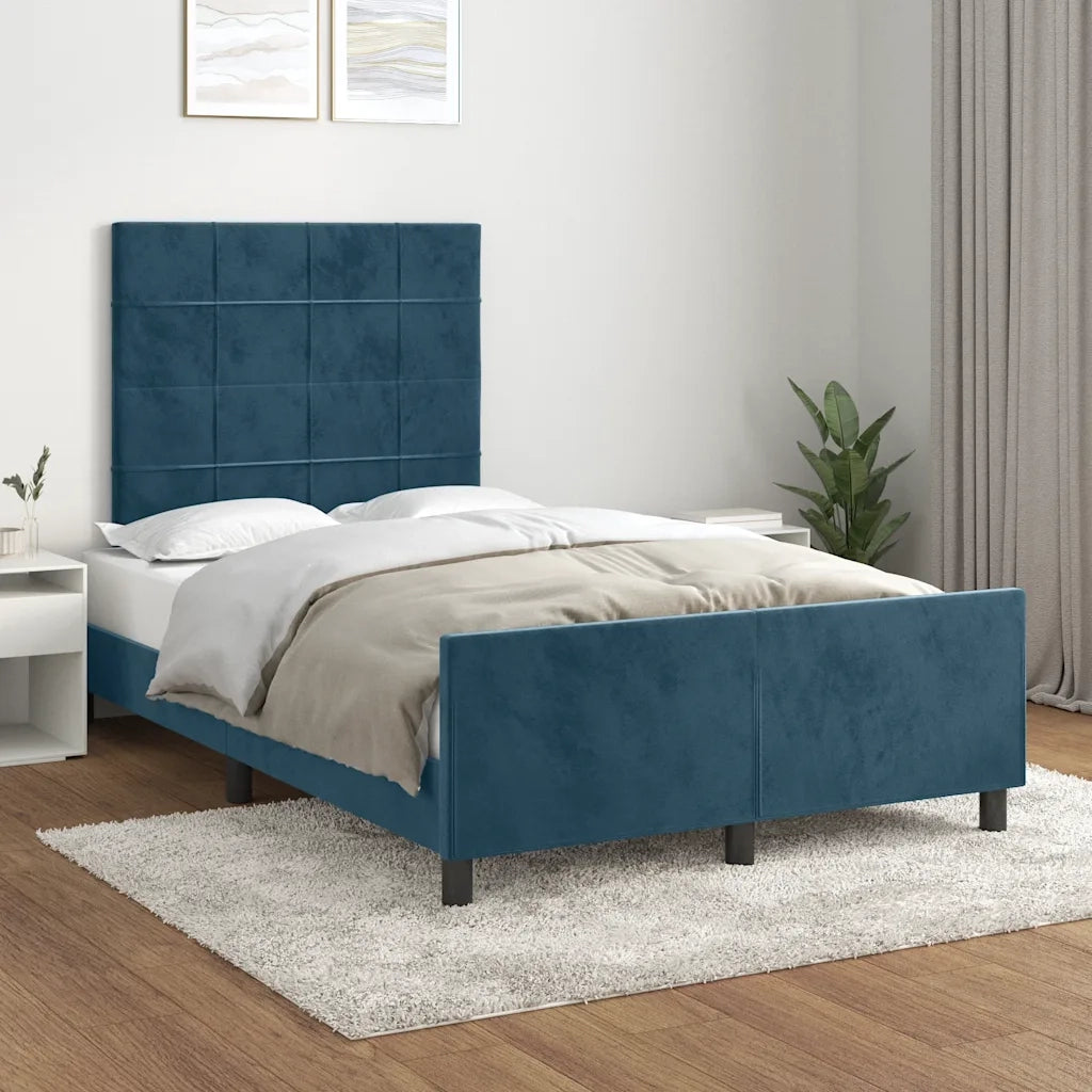 Giroletto senza Materasso-Struttura Letto Blu Scuro 120x200 cm in Velluto 719389
