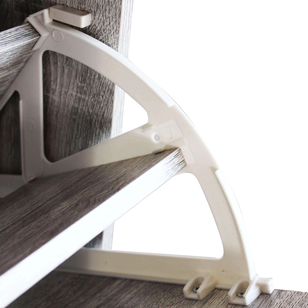 Scarpiera Salvaspazio 4 Ante a Ribalta 60x24x150h cm Legno Rovere Grigio - Mobile Ingresso LOLA