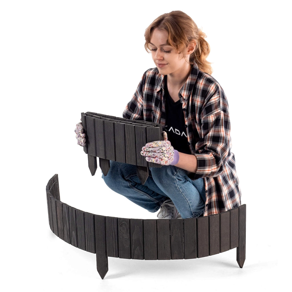 Recinzione da giardino in legno KADAX Palisade, infissa nel terreno, colore grigio, 15x116 cm.