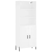 Credenza | Madia | Buffet da pranzo | Armadio da pranzo Bianca 69,5x34x180 cm in Legno Multistrato
