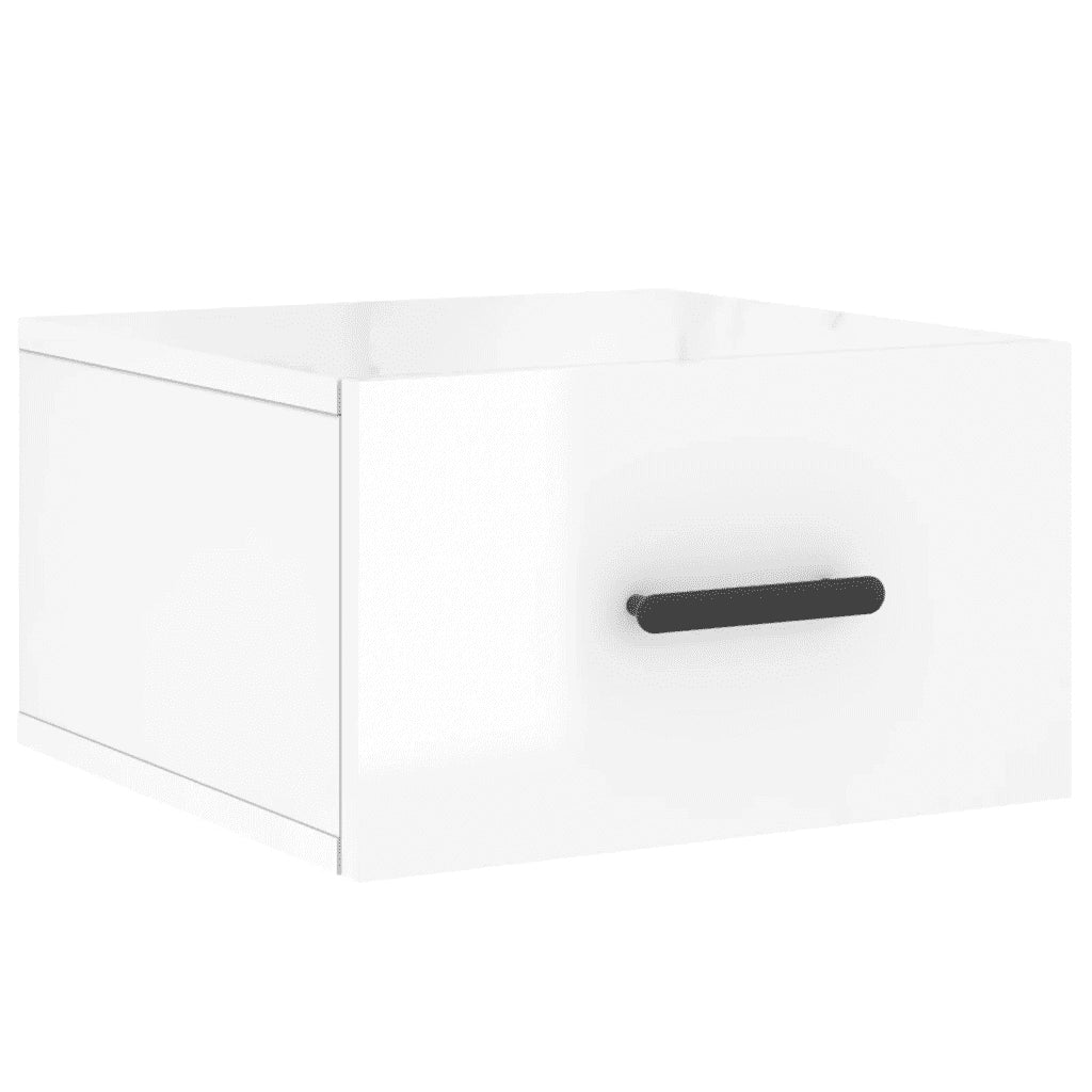 Comodini a Muro 2 pz Bianco Lucido 35x35x20 cm 829841