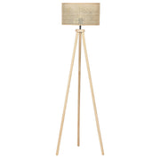 Lampada da terra in rattan naturale con paralume a tamburo in stile boho rustico soggiorno camera da letto