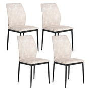 Set di 4 sedie da pranzo Rivestimento in tessuto Seduta imbottita Gambe in ferro beige chiaro