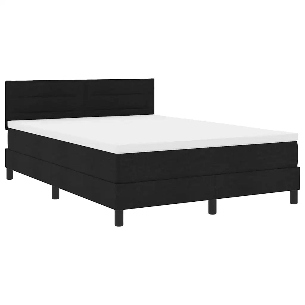 Letto a molle con materasso con led Nero 160 x 200 cm Tessuto 3342144
