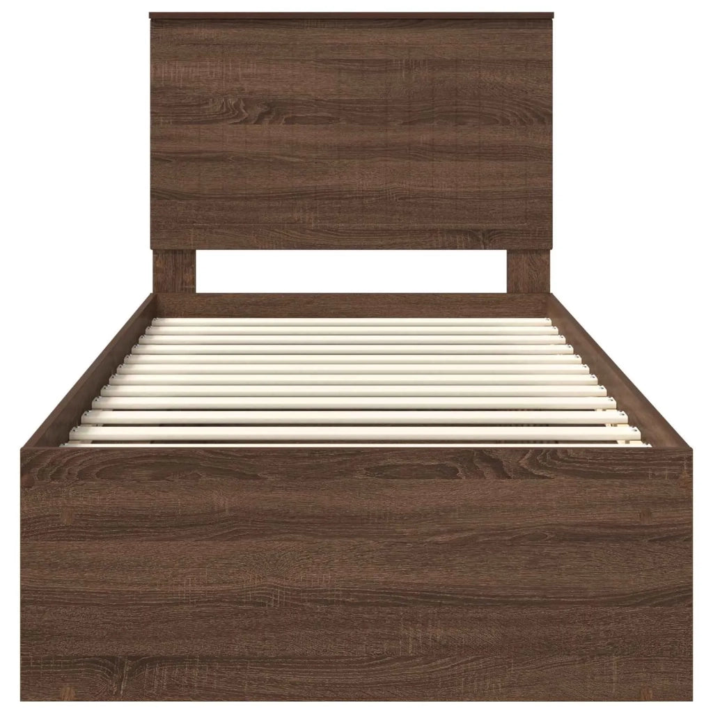 Struttura del letto-Giroletto Rovere Marrone 90 x 200 cm Pino massello 165727