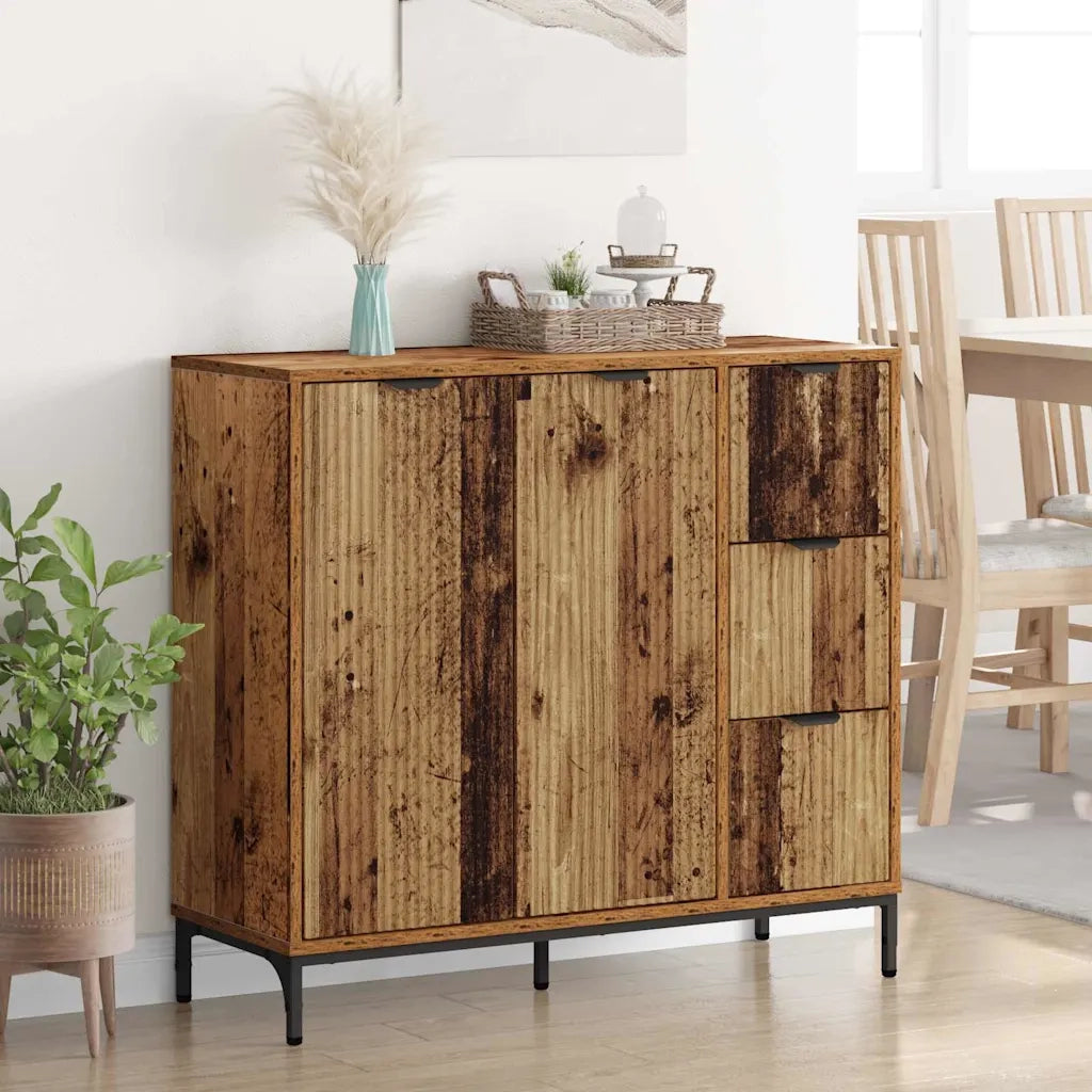 Credenza | Madia | Buffet da pranzo | Armadio da pranzo Legno vecchio 89,5 x 33 x 82 cm Legno multistrato