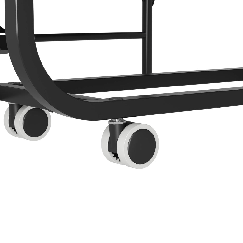 Letto pieghevole con ruote in metallo nero