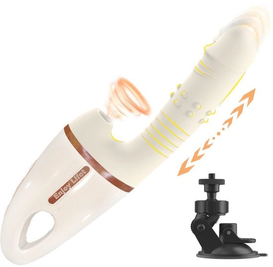 Dildo telescopico portatile con movimento di plug automatico del vibratore femminile