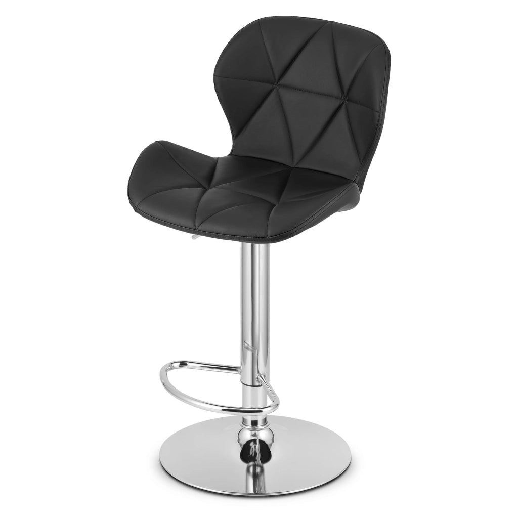 Sgabello VALORA WEST - Similpelle nera con base cromata x 2