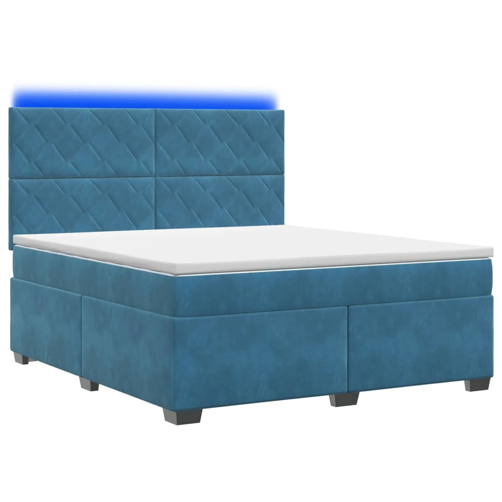 Letto box spring con materasso Blu 180 x 200 cm Velluto 3455166