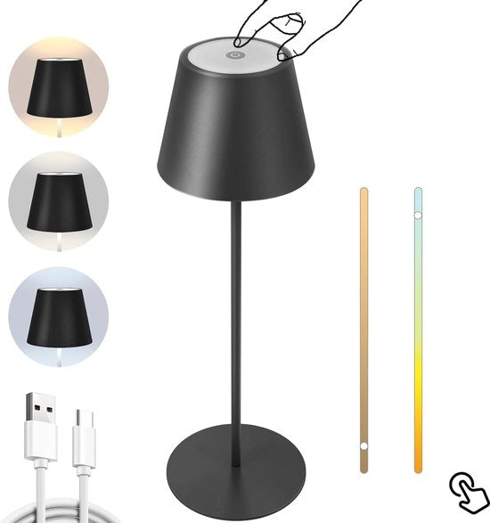 Lampada da tavolo ricaricabile - Lampada da tavolo senza fili - Moderna - Lampada da scrivania - Premium