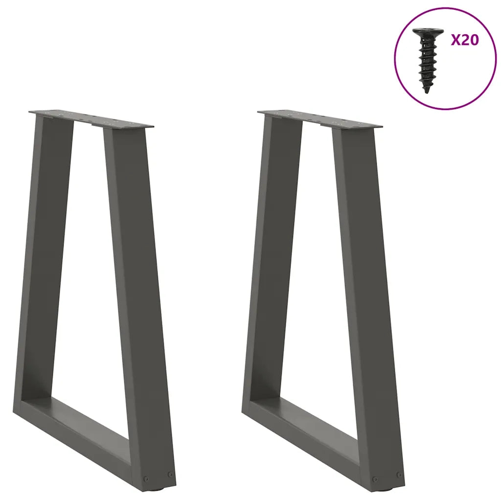 Gambe per tavolo da pranzo a forma di V 2 pz Antracite 60x(72-73,3) cm Acciaio 4012566