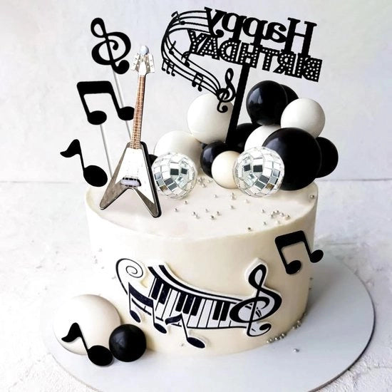 Decorazioni per Festa Musicali Disco Taarttoppers per Bambini con Tema Chitarristico